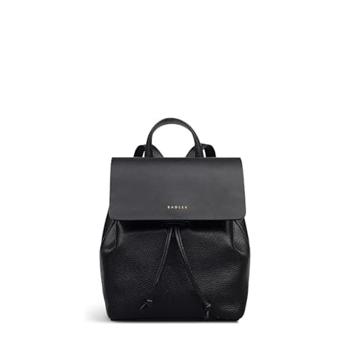 Image of RADLEY London York Mews Women's Leather Small Flapover Backpack, Black