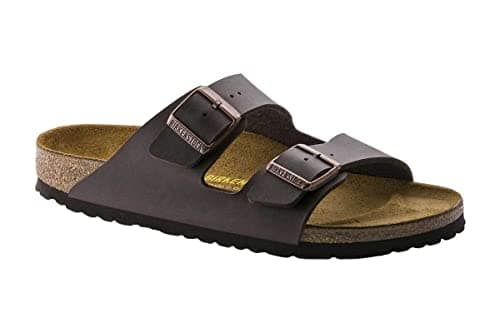 Image of BIRKENSTOCK Arizona BS Unisex Leather Sandals, Dark Brown, Size 44 EU, Birko Flor Dark Brown, 42 EU, Birkenstock, Dark Brown, Flower, 42 EU, Birkenstock Dark Brown Flower, 8 UK