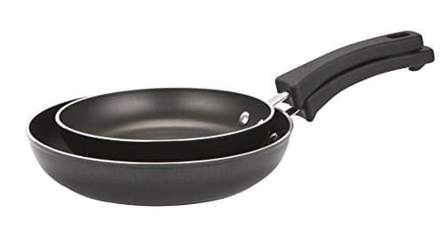 Image of Prestige Kitchen Hacks 20 cm and 24 cm Twin Pack Nesting Frypans, Aluminium, Black