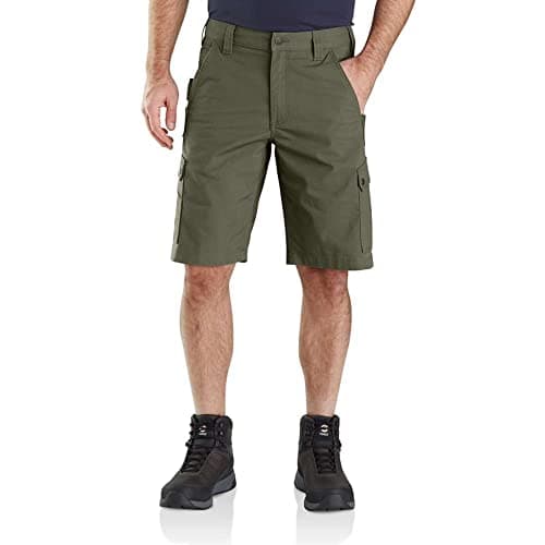 Image of Carhartt Men's Rugged Flex™ Relaxed Fit Ripstop Cargo Work Short, Basil, W32