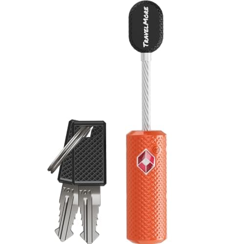 Image of 1-Pack TSA Approved Luggage Lock with Keys for Travel | Flexible, Ultra Secure Mini Key Padlock Made from Zinc Alloy | Luggage Lock | TSA Lock | Orange