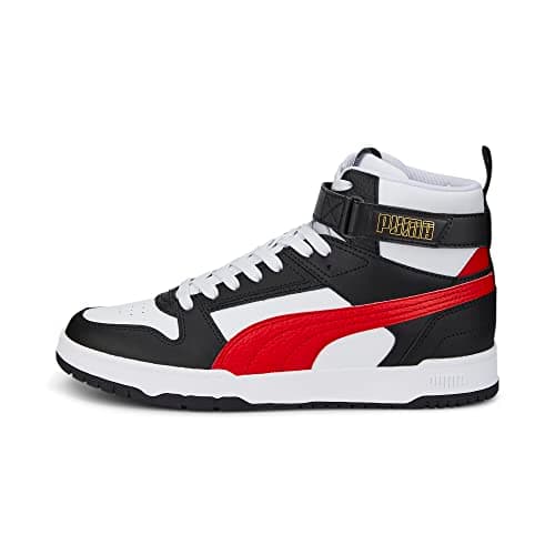 Image of Puma Unisex Adults Rbd Game Sneakers, Puma White-High Risk Red-Puma Black-Puma Team Gold, 5.5 UK