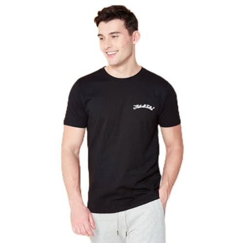 Image of Looney Tunes Kaboom Collection That's All Folks Embroidered Men's T-Shirt - Black XXL