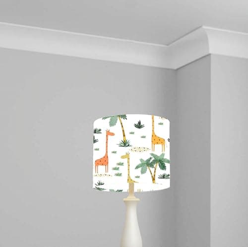 Image of Giraffe Jungle Safari Ceiling Lampshade Lightshade for Nursery - Multiple Sizes