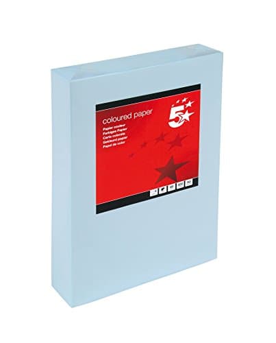 Image of 5 Star Office 297625 Coloured Copier Paper Multifunctional Ream-Wrapped 80gsm A4 Light Blue [500 Sheets]