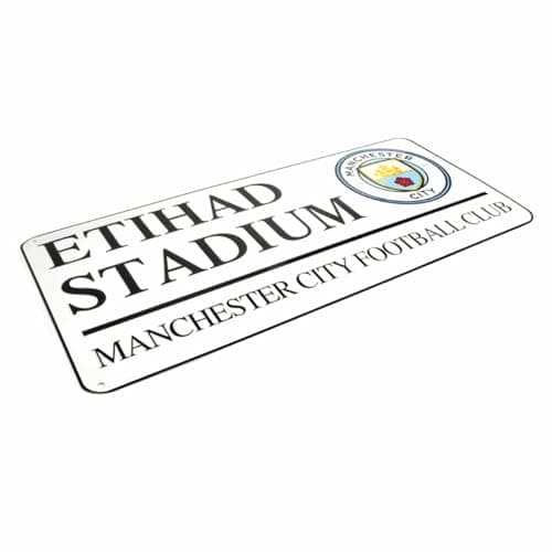 Image of Manchester City FC Football Metal Wall Road Street Sign Etihad Stadium Official