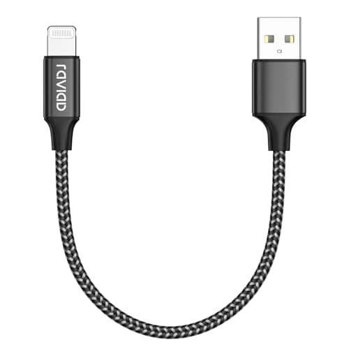 Image of RAVIAD iPhone Cable Short [1FT/50CM, MFi Certified] Nylon Braided iPhone Charger Cable USB Fast Charging Lightning Cable for iPhone 13 12 11 Pro Max X XS XR 10 8 8 7 Plus 6 6s 5s 5 SE 2020 - Black