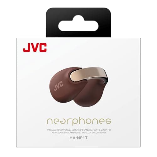 Image of JVC NEARPHONES HA-NP1T-T True Wireless Earphones in Jewellery Design, Comfortable Fit, Quick Charge Function, Multipoint Connection, Bluetooth 5.3, 24 Hours Battery Life, App - Chestnut Brown