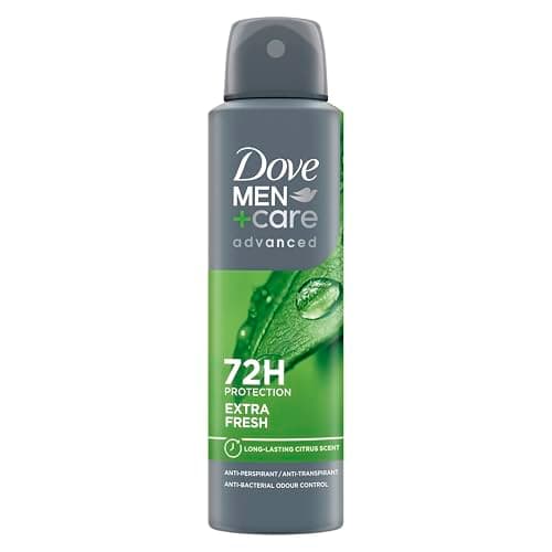 Image of Dove Men+Care Advanced Extra Fresh Anti-Perspirant Aerosol Deodorant Spray with Triple Action technology & ¼ moisturising cream for 72 hour sweat and odour protection 6x 150 ml
