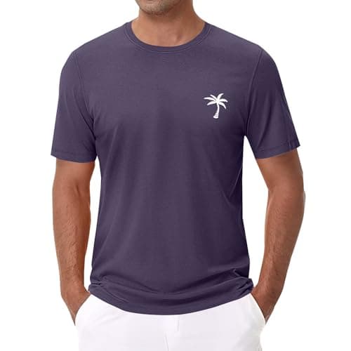 Image of Men's Cotton Casual T-Shirt Crew Neck Short Sleeve Soft T Shirt Classic Basic T-Shirt Tank Top Girl Print, brown, 3XL