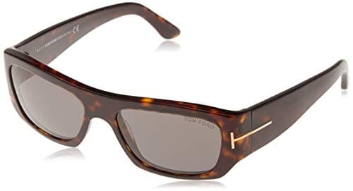 Image of Tom Ford Unisex Adults’ FT0593 52A 56 Sunglasses, Brown (Avana Scura/Fumo)