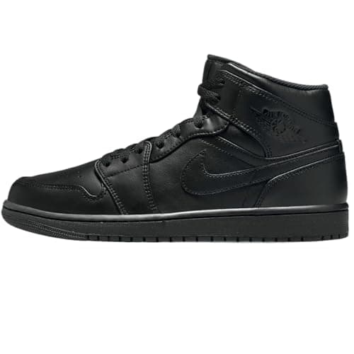 Image of NIKE Air Jordan 1 Mid Men's Trainers Sneakers Basketball Fashion Leather Shoes 554724-093 UK9 (EU44) Black