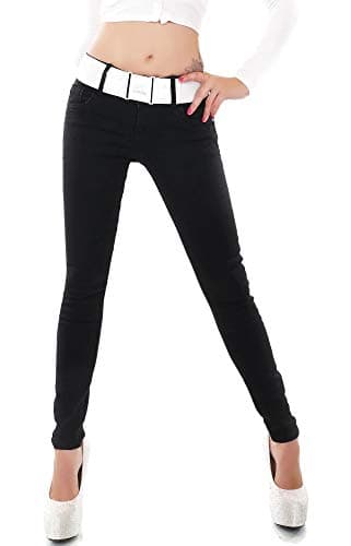 Image of Noir Triple XXX Womens Slim Skinny Stretchy Jeans Black Sizes UK 6 8 10 12 14 (S UK 8)