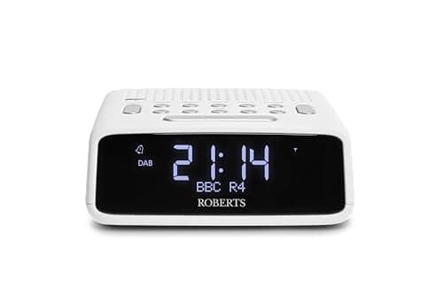 Image of Roberts ORTUSDAB FM/DAB/DAB+ Digital Clock Radio, Alarms with large LCD VA Display, White