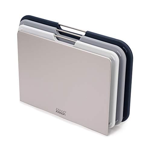 Image of Joseph Joseph Nest 3 Piece Colour coded Chopping Board Set With Storage Stand, Regular - Grey/Blue, Medium