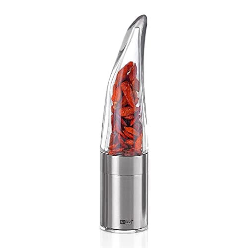 Image of AdHoc Pepe Chili Cutter and Spice Grinder - Easy Clean Dried Herb Spice & Herb Cutter - Stainless Steel & Acrylic Mill for Dried Chili - Manual Mill with Stainless Steel Blades