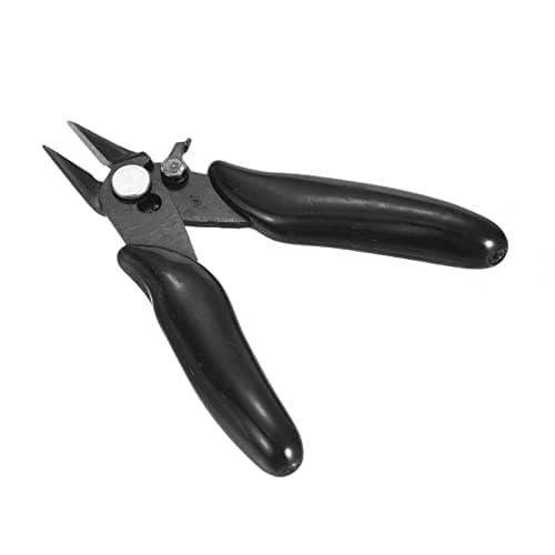 Image of PATIKIL 3.5 Inch Mini Wire Cutter with Lock, Micro Flush Cutter Side Cutters Nipper Diagonal Cutting Plier Wire Snip for Small Wires, Black