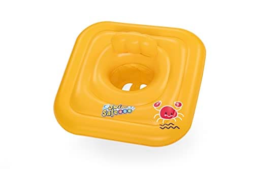 Image of Bestway Swimming Float Inflatable for Toddlers | Square 3-Ring Inflatable Baby Boat Float for Infants 24-36 Months, Yellow