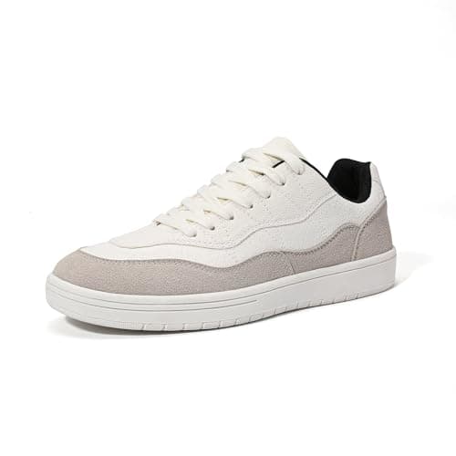 Image of Mirroryou Mens Canvas Sneaker Casual Trainers Low Top Lace Up Plimsolls Shoes Breathable Walking Jogging White 8