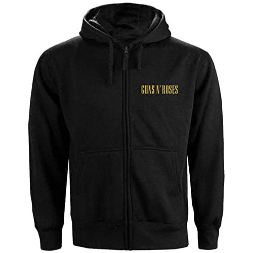 Image of Guns N' Roses Unisex Adult Back Print Logo Full Zip Hoodie (L) (Black)