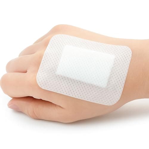 Image of MediSale Adhesive Sterile Wound Dressings **Box of 25**- Suitable for cuts and grazes, Diabetic Leg ulcers, venous Leg ulcers, Small Pressure sores First Aid Plaster. (10cm x 6cm)