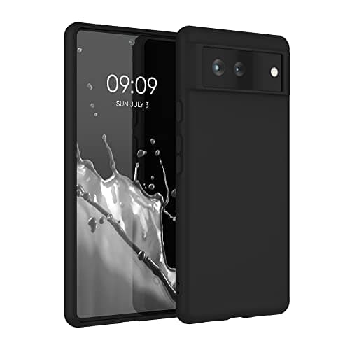 Image of kwmobile Case for Google Pixel 6 Case - Soft Cover - Shockproof TPU Material - Wireless Charging - Black Matte