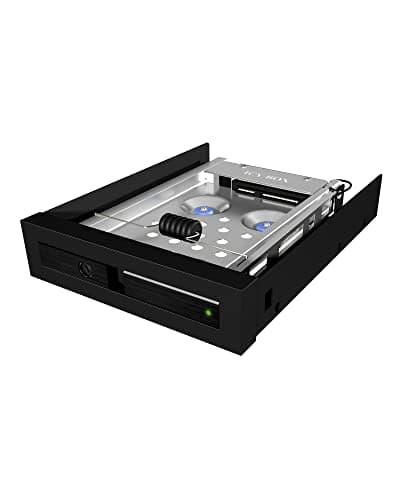 Image of 'Icy Box 2217ASTS Removable Tray Caddy For 2.5 Inch HDD/SSD Caddy Adapter for 1x 3.5 Bay, SATA III, Lockable Vibration Protective Strapless (Black)