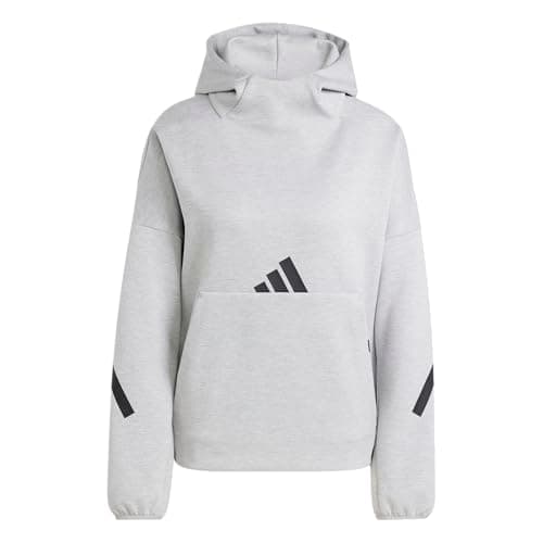 Image of adidas Women's Z.n.e. Hoodie Sweatshirt, Mottled Medium Grey, XL