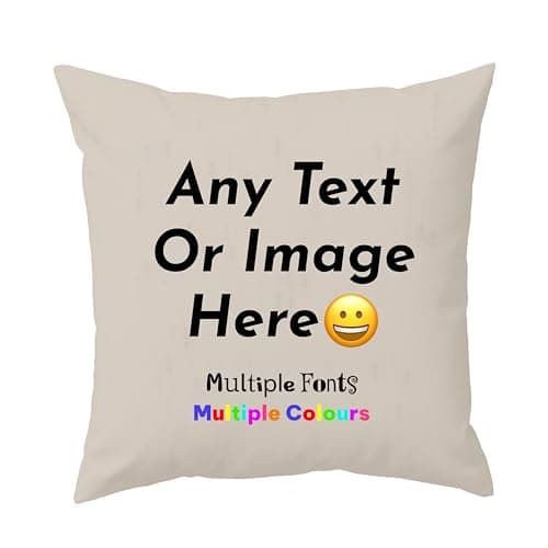 Image of Varsany Ivory Personalised Cushion - Fairtrade Certified - 100% Washed Cotton Canvas | Customisable & Personalised Photo Options