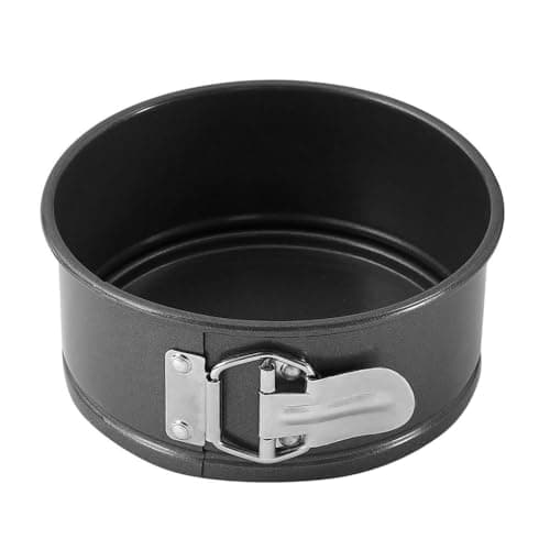 Image of haoyuan 6 Inch Springform Cake Tin - 16CM Round Cake Pan, Non-Stick Baking Tins, Carbon Steel Cake Tray, Loose Base Baking Mould, Cheesecake Tins with Removable Bottom for Easy Release