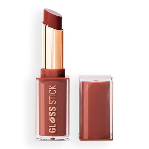 Image of Revolution Pout Lip Gloss, Pigmented High Shine Formula with Hyaluronic Acid & Vitamin E, Vegan & Cruelty-Free, 3g, Toffee Nude