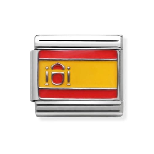 Image of 2Burned Italian Charm Flag for 9 mm Bracelets Stainless Steel (Spain)