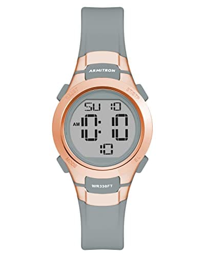 Image of Armitron Sport Women's Digital Chronograph Resin Strap Watch, Grey/Rose Gold