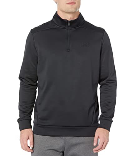 Image of UA Armour Fleece 1/4 Zip - Black / / Black - LG