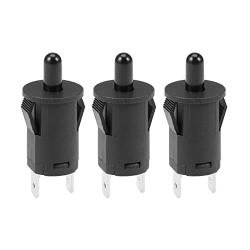 Image of Rebower Door Light Switch PB35 Momentary Normally Closed Replacement Switch, [for Refrigerator or Freezer Applications Lighting] - AC 250V 3A / Black / 3 Pcs