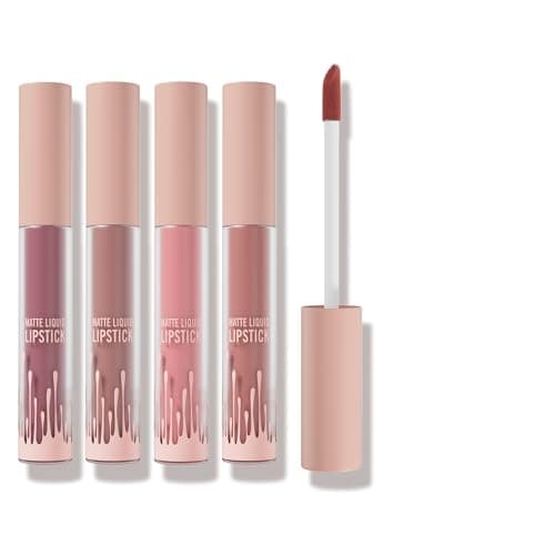 Image of Lipstick Set Long Lasting Matte, High Pigmented Liquid Lipsticks with Creamy Velvet Texture, Non Drying, Long Lasting, Cruelty-Free Matte Lipstick, Set A