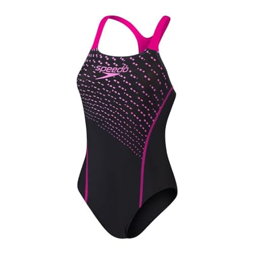 Image of Speedo Womens Logo Swimsuit Black/Diva 6