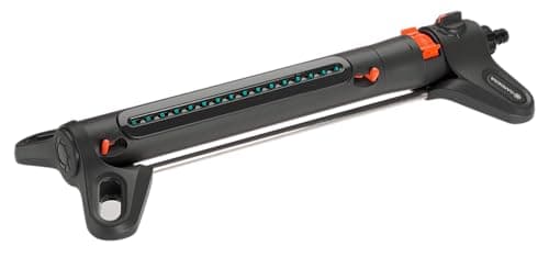 Image of Gardena AquaZoom M rectangular sprinkler: Sprinkler for watering areas of 9–250 m², range 3–18 m, spread 3–14 m, built-in metal filter (18712-20)