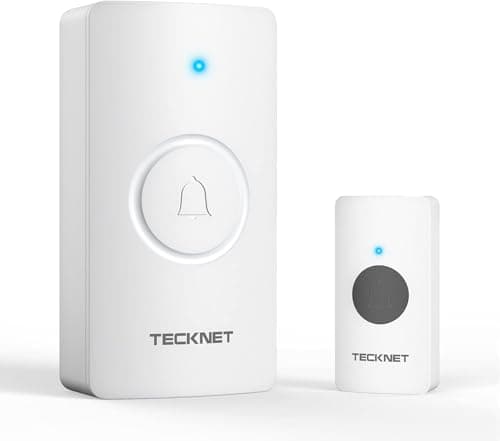 Image of TECKNET Wireless Doorbell, Waterproof Doorbell Battery-Operated Cordless Door Chime Kit with up to 400 M Wireless Range, 5-Level Volume & 60 Chimes with 4.5 Year Battery Life