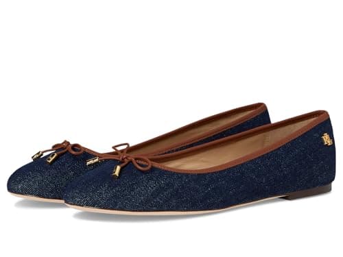 Image of Lauren Ralph Lauren Jayna Ballet Flat, Med Blue, 9 UK