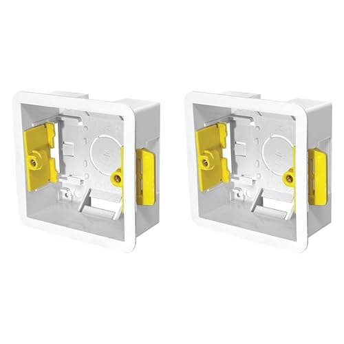 Image of Evoges 1 Gang Dry Lining Back Box 35mm | Fast-Fit Electrical Wall Box for Plasterboard (Pack of 2)