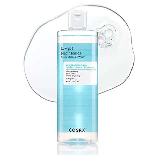 Image of COSRX Low pH Niacinamide Micellar Cleansing Water 13.52fl.oz/400ml, Daily Mild Facial Cleansing Wash for Sensitive Skin, Sebum Control, Paraben Free, Korean Skincare