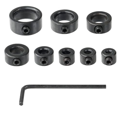 Image of Bettli 9 Pcs Drill Depth Stop Collar Set,Drill Guide Block Ring Positioner Locator 3/4/5/6/7/8/9/10mm Drill Bit Stop Collars Set Drill Depth Limit Locator with Hexagon Wrench for Woodworking