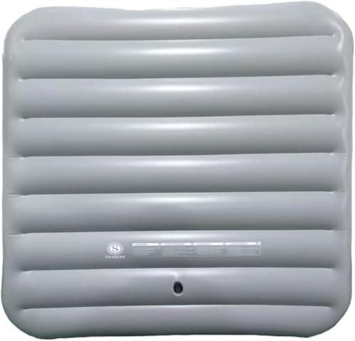 Image of Energy Saving Spa Cover Inflatable Lid Protective Rain Overflow Heat Insulator Technology Square Bladder Fits All 4 Person Square Hot Tubs Up to 118cm