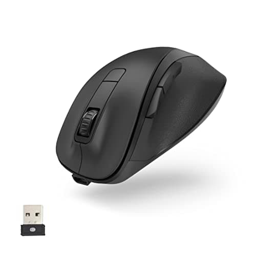 Image of Hama Ergonomic Mouse (Wireless Mouse, 6 Buttons, 2.4 GHz, BlueWave, 800/1200/1600 dpi, Optical Mouse, Wireless, Ergonomic Mouse, Computer Mouse, for Laptop/PC, Battery, Right-Handed User) Black