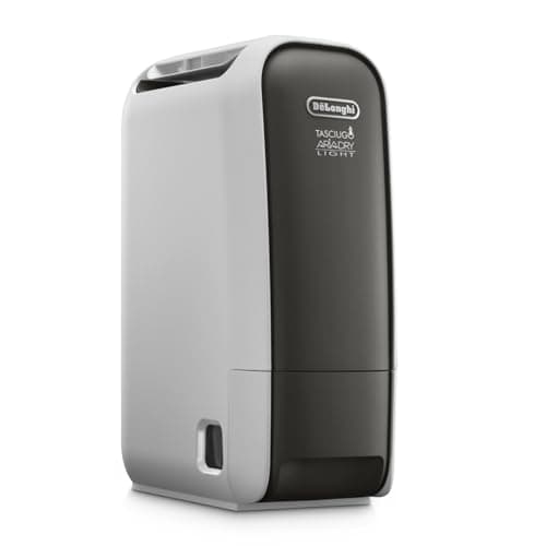 Image of De'Longhi Tasciugo AriaDry Light - Portable Home Dehumidifier, Zeolite Technology and Ionizer, 6L/Day, Clothes Dryer, Anti-Mold, Silent, Swing Function, Timer, Gray (DNS65)