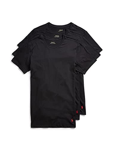 Image of POLO RALPH LAUREN Slim Fit w/Wicking 3-Pack Crew Undershirts, Black, XL