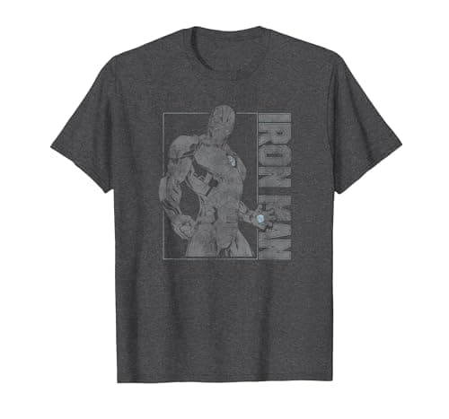 Image of Marvel Iron Man Dark T-Shirt, Men, Dark Heather Grey, X-Large