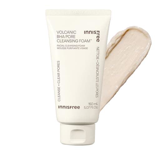 Image of INNISFREE Volcanic BHA Pore Cleansing Foam, Gentle Deep Clean Face Wash Cleanser with Soothing Madecassoside, for Oily Skin & Pore Control, 150ml