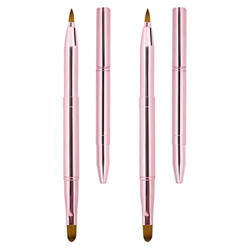 Image of Unaone [2 Pack] Lip Brush for Lipstick, Retractable Lip Brushes, Dual-ended Makeup Brush for Lipstick Lip Gloss, Include Lid